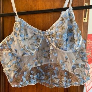 Sheer floral bralette